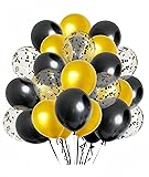 300 Pack Black and Gold Balloons + Black Gold
