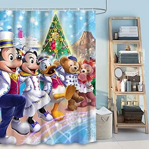 DISNEY COLLECTION Shower Curtain Tokyo Disneyland Christmas Disney ...