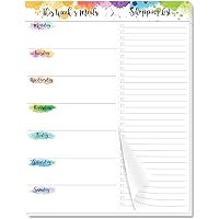 Weekly Meal Planner - Undated Magnetic Notepads with Grocery List, 7" x 9",52 Weeks, Meal Planning Pad for Refrigerator Door 