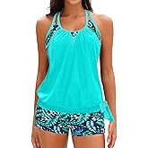 Daci Tankini Swimsuits for Women - 2 Piece Bathing Suit Tummy Control Swimming Suits with Shorts 2025 Swimwear