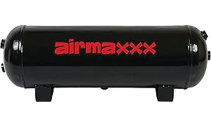 airmaxxx 3 Gallon Steel Air Tank – 6 Port, Black Powder Coated, 200 PSI Max