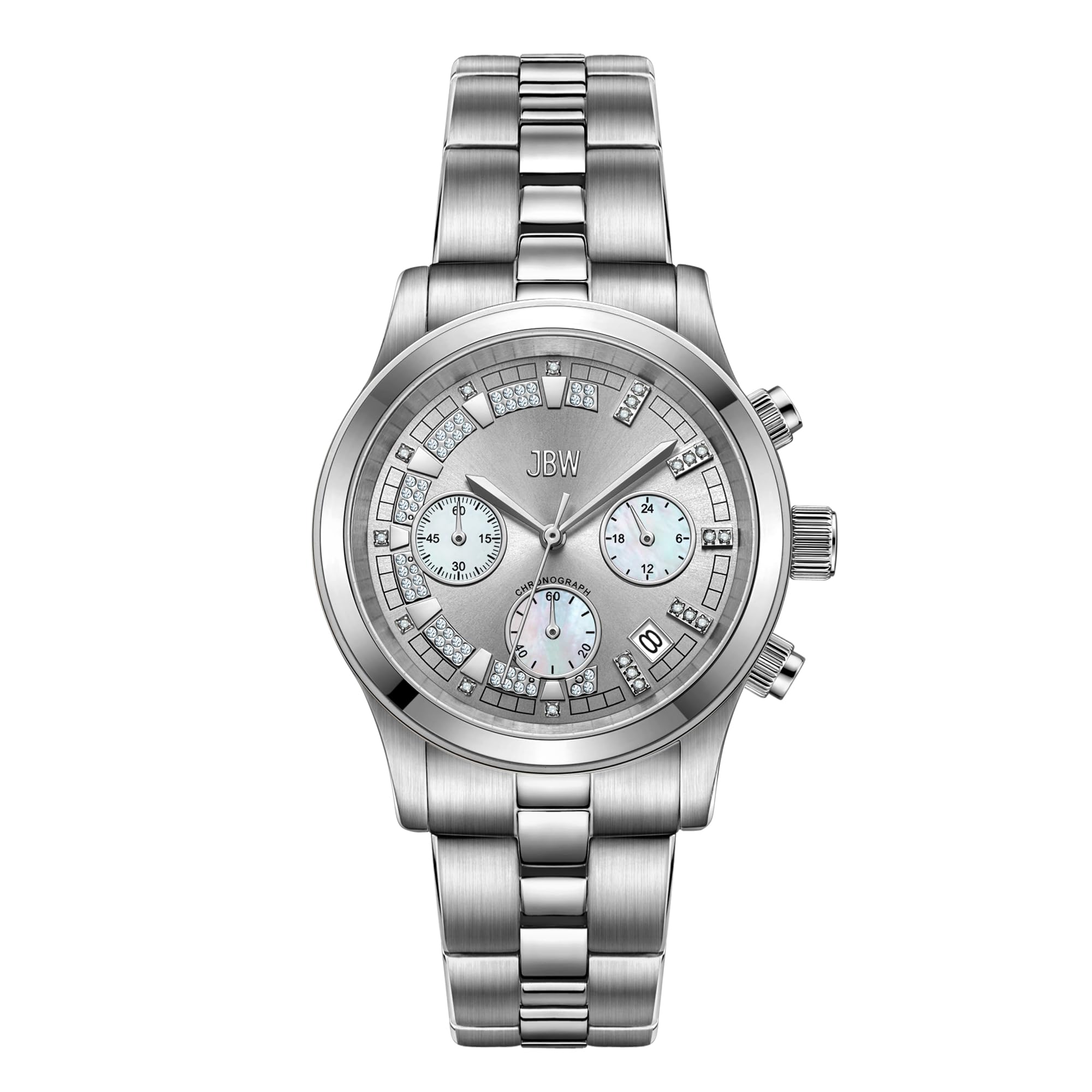 JBW Clock with Movement Japanese Woman Alessandra Silver 38 mm