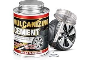 BELLEMORA Vulcanizing Cement 8.5Oz, All Purpose Tire Repair Glue, Fast-Dry Rubber Cement Glue with Brush, Heavy Duty Tire Patch Kit for Car, Motorcycle, Bike Tires