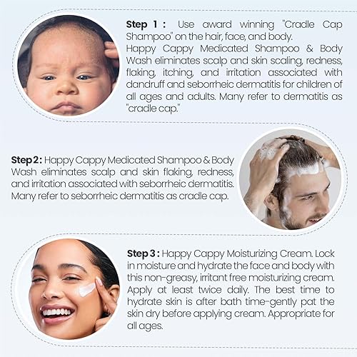 Happy Cappy Medicated Shampoo and Body Wash and Moisturizing Cream