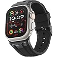Suitisbest Sport Band for Apple Watch Ultra 2/Apple Watch Ultra Bands 49mm 45mm 44mm 42mm, Wide Rugged 316L Stainless Steel Connector Durable Silicone Band for iWatch Ultra 9 8 7 6 5 4 3 SE