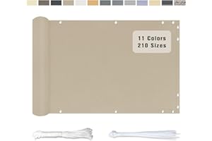 YangAera Balcony Privacy Screen UV Protection Weather Resistant Polyester Waterproof Privacy Fence Screen Cover with Cable Ti