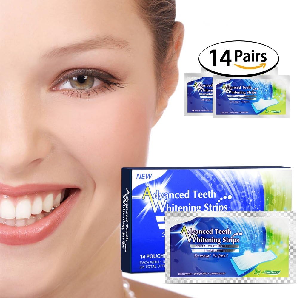 Teeth Whitener Kit- Inofia Teeth Whitener Strips Dental Paste Enamel Safe Whitening Strip Safe Teeth Stain Remover for Crystal Smile 28pcs [90-DAY Money Back Guarantee]
