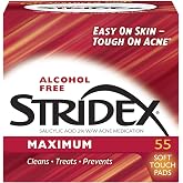 Stridex Strength Medicated Pads, Maximum, 55 Count pack,2 pack