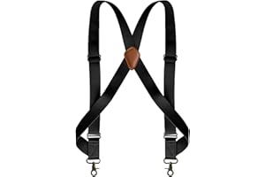 Doloise Men's Suspender Heavy Duty 2 Hook Suspenders for Men Adjustable Braces 1.4 Inch Wide Big and Tall Men Side Hook