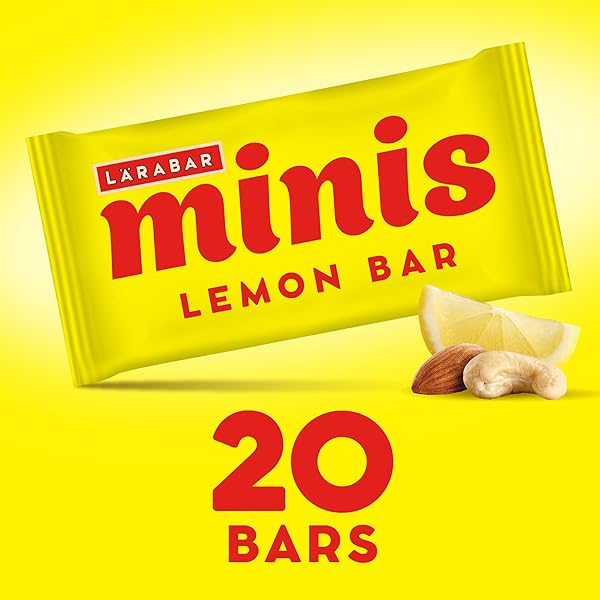 LARABAR MINIS LEMON BAR FRUIT AND NUT BARS, GLUTEN FREE AND VEGAN, 15.6 OZ, 20 CT