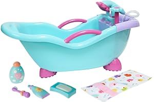 JC Toys - for Keeps Playtime! | Baby Doll Real Working Bath Set | Fits Dolls up to 16" | Shower and Faucet Really Work | Play Accessories | Ages 2+ , Pink
