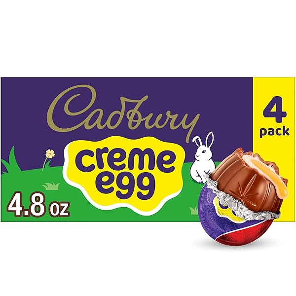 CADBURY CREME EGG CHOCOLATE WITH FONDANT, EASTER CANDY EGGS, 1.2 OZ (4 COUNT)