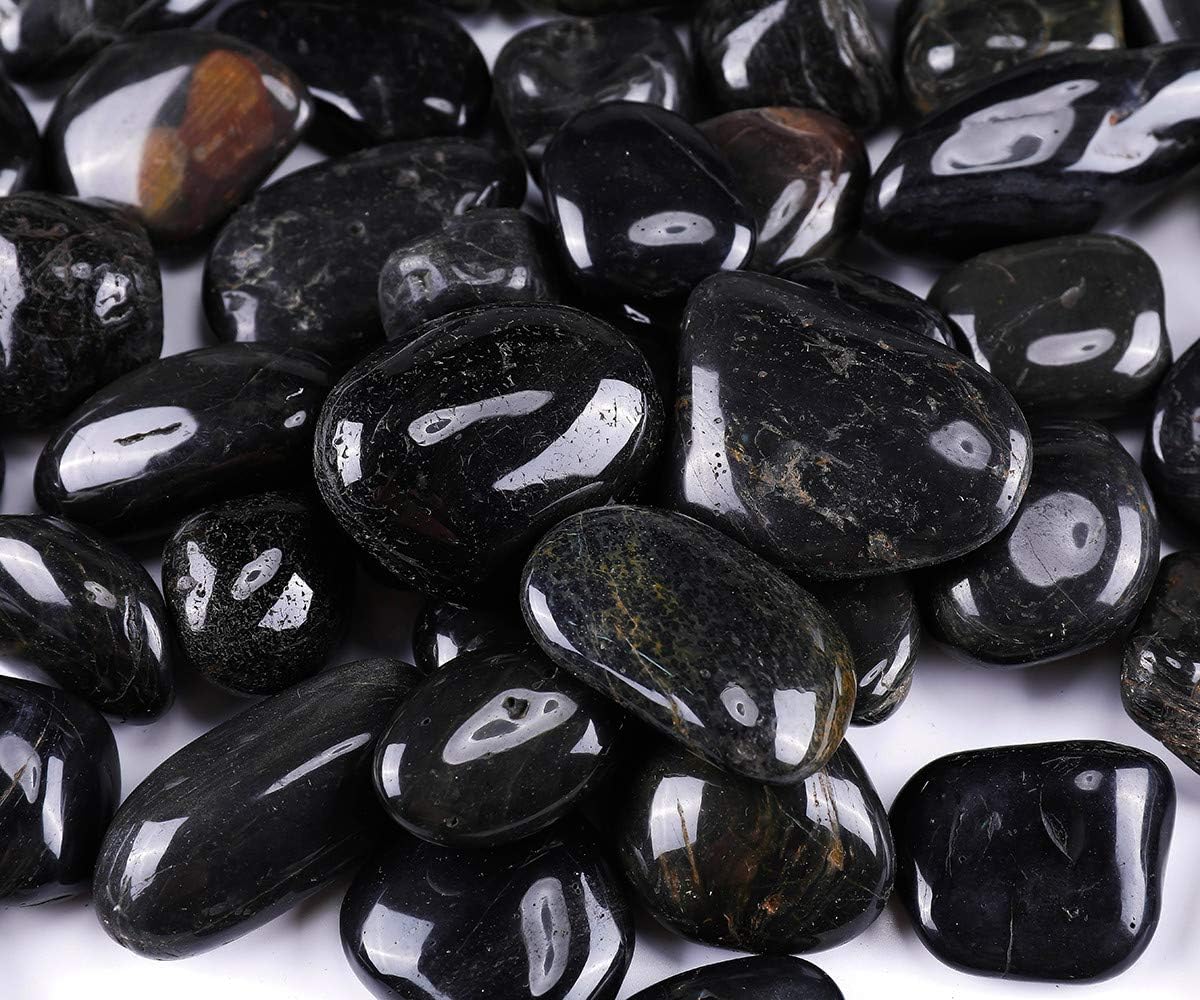 ROCKIMPACT 11 lb Highly Polished Decorative Garden Pebbles, Outdoor Landscaping Rocks 1-1/2" - 2-1/2" (Jet Black): Home & Kitchen