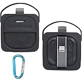 AONKE Silicone Cover Case Compatible with Bose New SoundLink Micro Portable Bluetooth Speaker (2nd Gen), Wireless Outdoor Speaker (Black)
