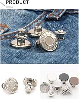 Lohas Select 6 Pcs Jeans Button Pins Adjustable No Sew Instant Fit view 3