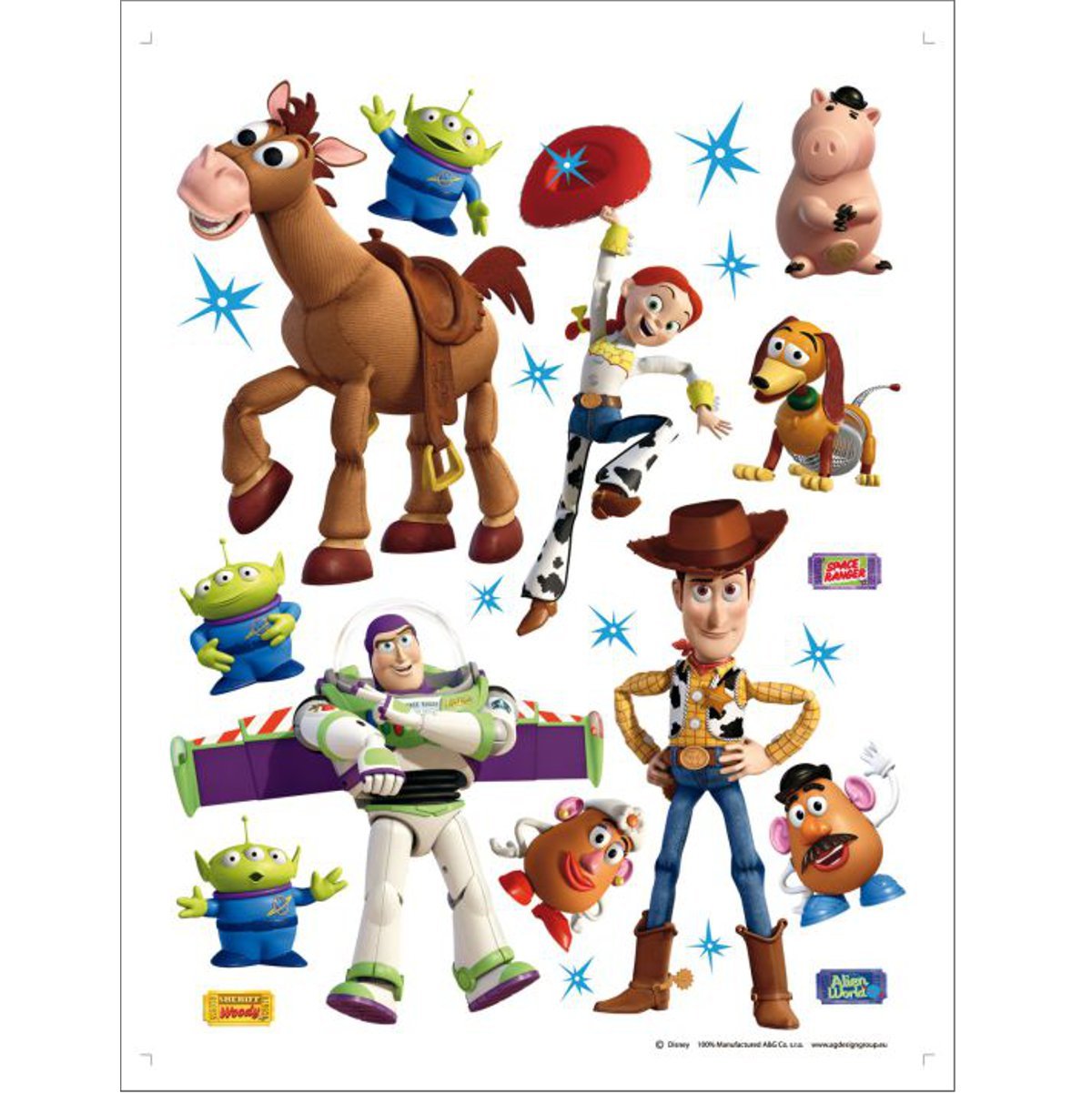 Disney AG Design 1 Part Self Adhesive Toy Story Wall Sticker, DK 1771, Multi-Colour, 65 x 85 cm