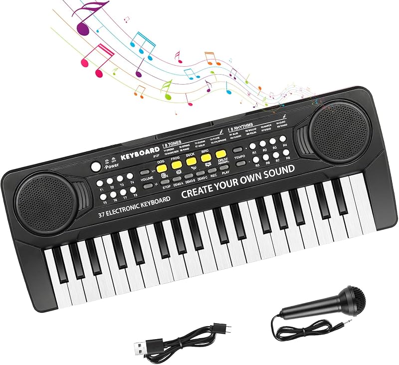 Shayson 37 Keys Kids Keyboard Piano with Microphone Pink 3 12 years
