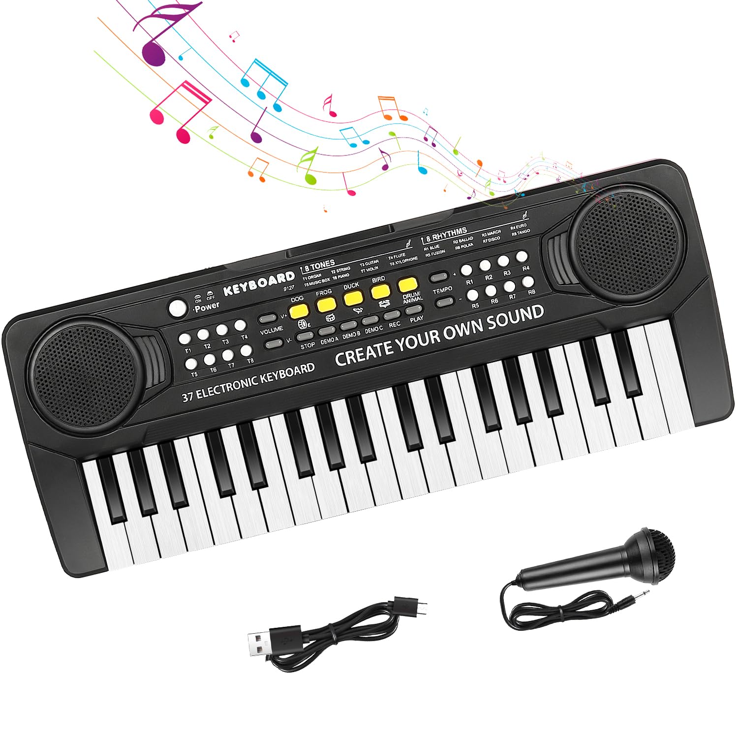 Shayson Keyboard Piano for Kids 37 Keys Music Piano with Microphone Portable Musical Toy Electronic Piano Birthday Gifts for Girls Ages 3-12 Pink