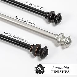 Kenney Kendall Knob Window Curtain Rod, Adjustable