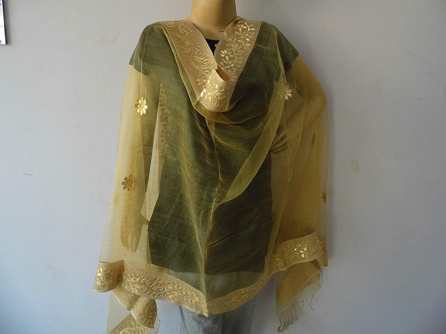 fashion house beautiful women's cotton chanderi dupatta with gota patti work