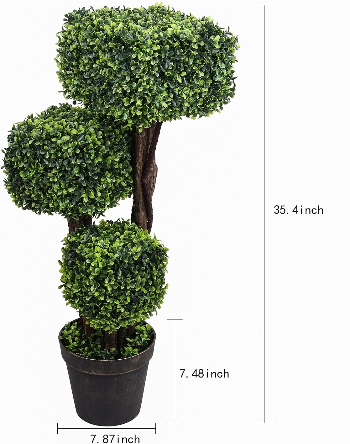 Artificial Square Shape Boxwood Topiary Tree Fake Plant for Home Indoor and Outdoor Decoration (Type 1) (Shape 1) -