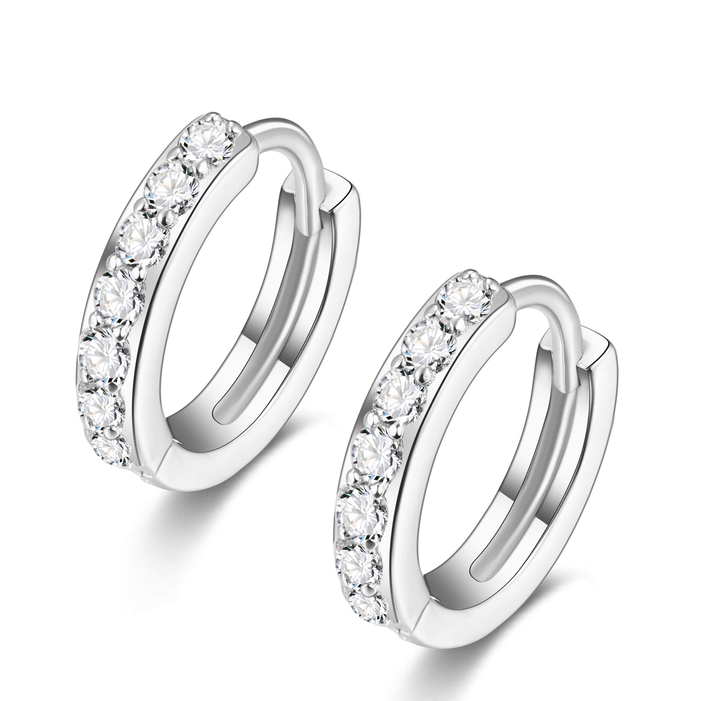 Top Upper Ear Cartilage Earrings Hoops Hinged Clicker 925 Sterling Silver Small Tiny Huggie Hooped Earrings Sleeper 8mm