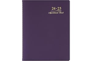 POLUMA 2024-2025 Appointment Book/Planner - Weekly Appointment Book 2024-2025, July 2024 - June 2025, 8.26"x 10.7", Daily/Hourly Planner with Tabs, 15 Minutes, Wirebound - Purple