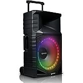 Gemini Sound GXP-T1500 All-Weather Portable Bluetooth PA Speaker System with RGB LED Party Lighting, 15" Woofer, Mic/Guitar Inputs, USB/FM Radio, Wireless Stereo Link, IPX4 Rating