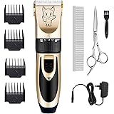 Dog Grooming Kit Clippers, Low Noise, Electric Quiet, Rechargeable, Cordless, Pet Hair Thick Coats Clippers Trimmers Set, Sui