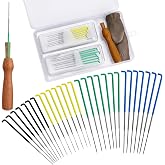 FTEVEN Felting Needles, 28PCS Needle Felting Tools DIY Felting Wool | Needle Felting Tools Contains Felting Needles in 4 Sizes, Wooden Handle, Finger Cots Felting Supplies for Beginners Adult