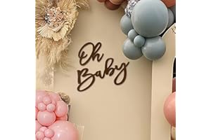 MASTRON Oh Baby Sign for Backdrop - Felt Baby Shower Sign Balloon Arch Decor Oh Baby Letters Banner for Boy Girl Baby Shower Gender Reveal 1st Birthday Party - Brown