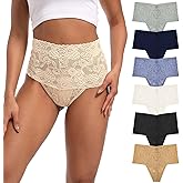 Umiehary High Waist T Back Lace Fashion & Retro Thick Band Women Thongs with Multiple Colors Plus Size