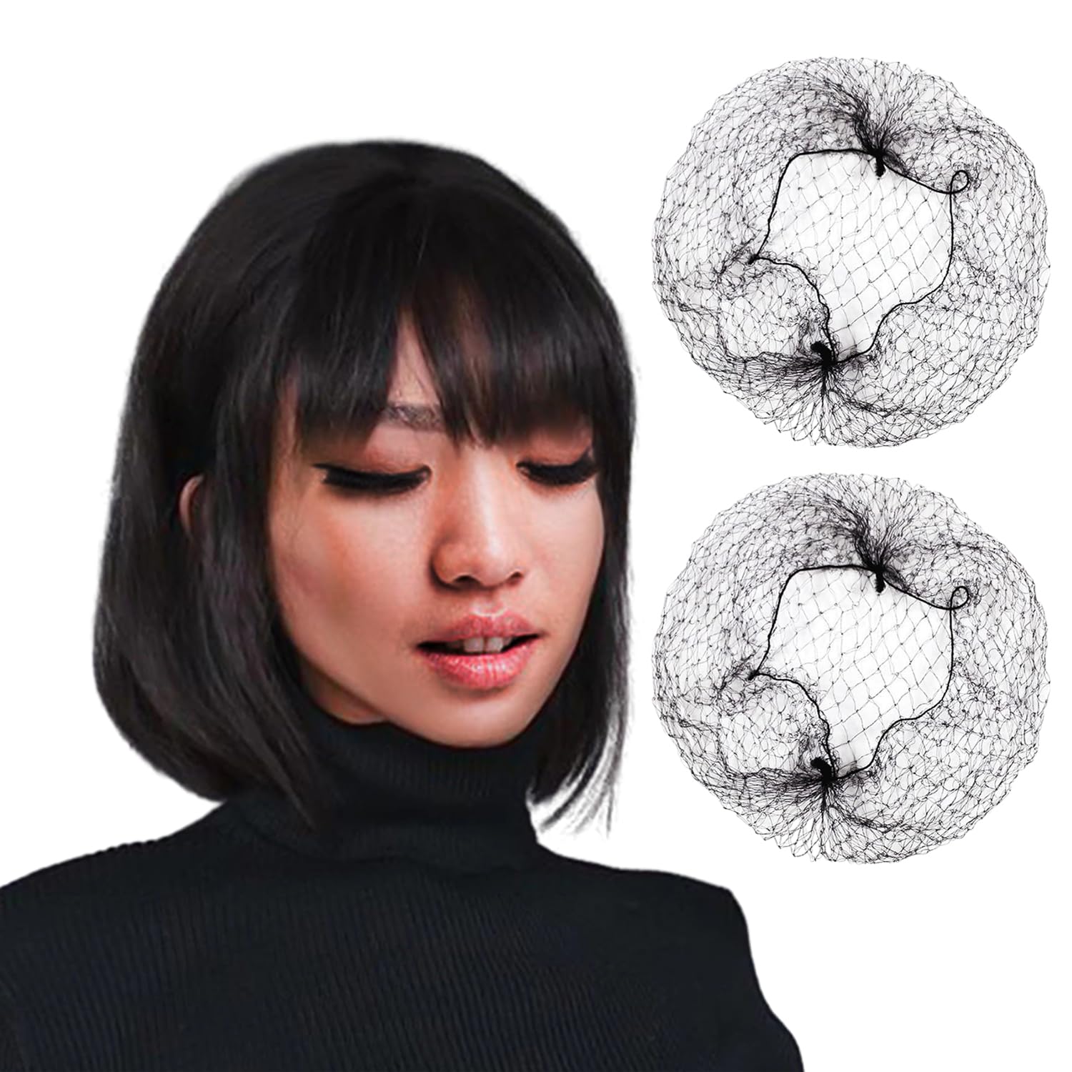 1 Piece Black Wig with Hair Net, Short Straight Hair with Bangs, Fashionable for Cosplay, Party and Daily Use