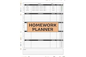 Homework Planner for ADHD Students: Undated Assignment Tracker for Elementary, Middle, High School & College Schedule Organiz