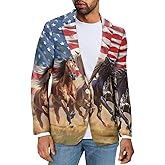 Psaytomey Blazer for Men One Button Notched Lapel Suit Jacket Casual Business Jackets Sports Coats Slim Fit Plus Size Blazer