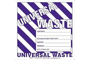 Labelmaster - UWM7T7 UW05T Universal Waste Label, Paper Stock, Single Roll, 6" Waste Label w/Generator