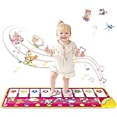 M SANMERSEN Piano Mat, Musical Keyboard Playmat 39.5" Electronic Music Animal Touch Play Blanket Funny Xmas Gift Toy
