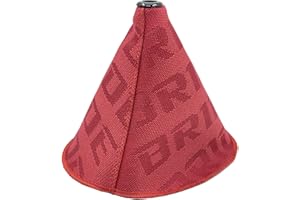 YEHICY Universal Manual Red Canvas Shift Lever Knob Boot Dust Cover JDM Style Gear Shift Knob Collar Hyper Fabric