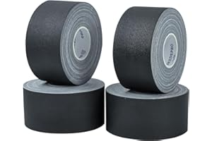 SIKEDEPRO Black Gaffers Tape, 4 Roll Bulk Gaff Tape 2" X 30 Yards, Floor Tape for Electrical Cords Cable Tape, Residue Free Gaff Tape, Waterproof Matte Cloth Gaffing Tape for Photography, Filming,