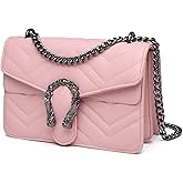 MYHOZEE Crossbody Bags for Women - Snake Printed Clutch Purses Leather Chain Shoulder Bags Evening Handbags