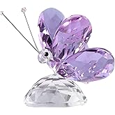 Arikyrist Crystal Purple Collectible Butterfly Statue Gift for Butterfly Lover, Crystal Butterfly Figurine for Home Office Decor