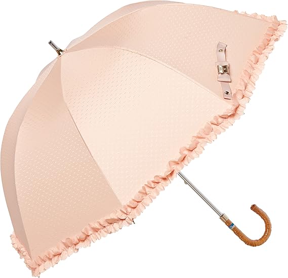 Amazon ムーンバット 長傘 Moonbat ムーンバット Lanvin En Blue ランバン オン ブルー フリル 日傘 ショート傘 パラソル 晴雨兼用傘 シンプル オシャレ かわいい 遮熱 遮光 レディース ピーチ 親骨の長さ 約50 長傘 通販