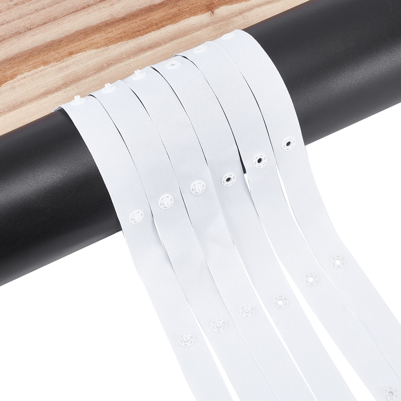 NBEADS 10 Yards(9.14m)/Roll Snap Button Tape, 2 Rolls 18mm Wide White Sewing Snap Tape Fastener Button Strips Snap Tape Garment Accessories for Clothes Fastener Sewing DIY Crafts