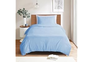 Mejoroom Lake Blue Twin Duvet Cover - Duvet Cover Twin - Soft and Breathable Twin Bedding Sets with Zipper Closure, 2Pieces, 1 Duvet Cover (68x90”) and 1 Pillow sham(20x26”)