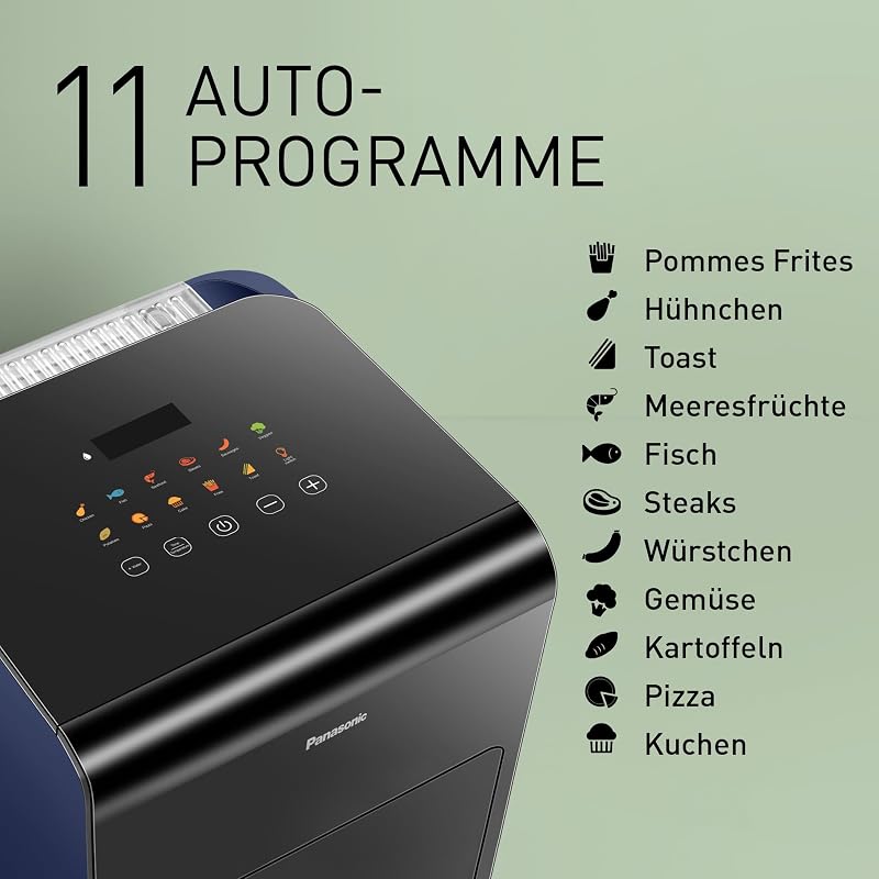 NF-CC600AXE Air Fryer mit Sichtfenster, 6 l, 80–200 °C, digitaler Timer & LCD-Display, sanfte Dampfzugabe, 11 Voreinstellungen, einfache Reinigung, Schwarz mit Griff in Roségold