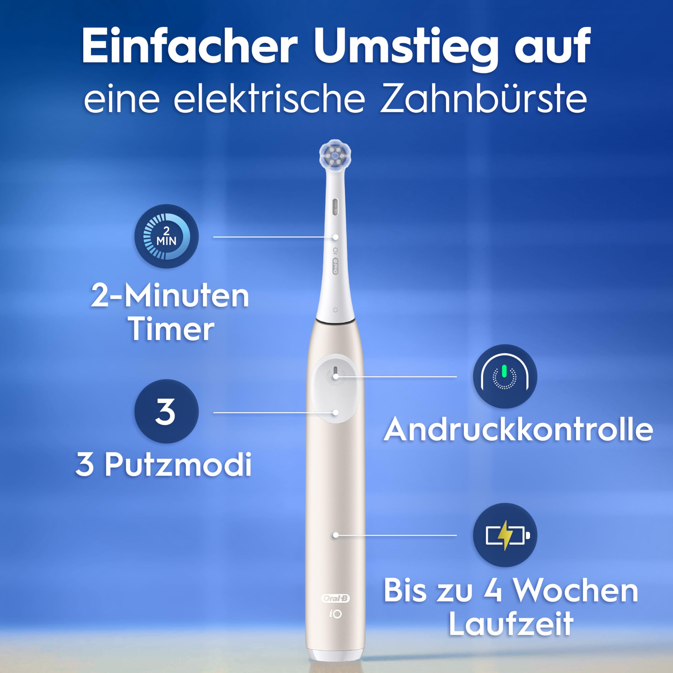 Oral-B iO Series 2 Elektrische Zahnbürste — Electric Toothbrush, Inkl. 1 Aufsteckbürste, Reise-Etui — 3 Putzmodi für Zahnpflege, GUT GETESTET (2,2) von STIFTUNG WARENTEST, Designed by Braun, Pink 5