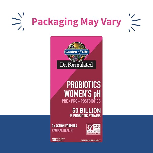 GARDEN OF LIFE, DR FORMULATED ONCE DAILY 3-IN-1 COMPLETE PREBIOTICS, POSTBIOTICS AND PROBIOTICS FOR WOMEN, PRE + PRO + POSTBIOTIC SUPPLEMENT FOR WOMEN’S DIGESTIVE, IMMUNE AND VAGINAL HEALTH, 30 DAY SUPPLY