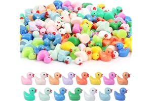 ROMROC 285 PCS Mini Resin Ducks 15 Colors Tiny Duck Decorations Miniature Figures Fairy Garden Ducks Little Duck Figures for Fairy Garden DIY Landscape Aquarium Decor Home Prank Game Hide and Seek