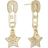 Sylph 18K Gold Plated Paperclip Earrings For Women Trendy Chain Link Earrings Gold Statement Square Hoop Earrings Rectangle Drop Dangle Earrings Jewelry Gifts For Wedding