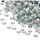 M METERXITY 5000-Pack Resin Flatback Rhinestone, 4mm Flat Back Rhinestones Crystals Bulk for Crafts/Clothes/Nail Decoration [White AB]